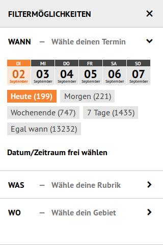 Abbildung des Layouts für Smartphones (Filter-Einstellungen)